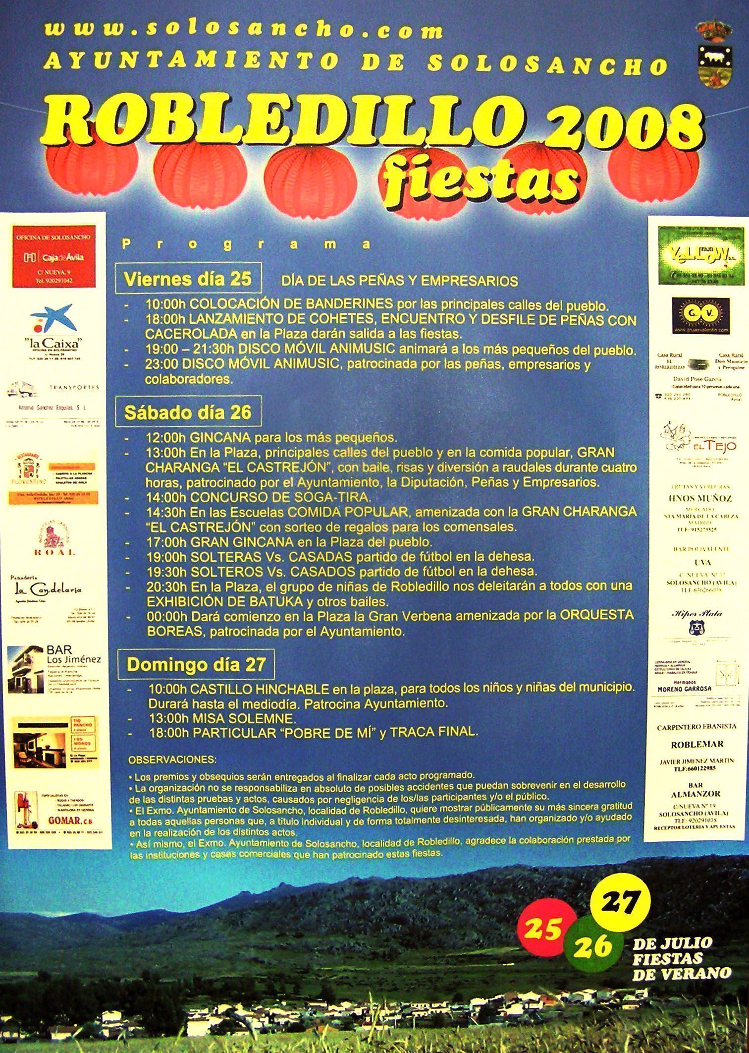 Cartel de las Fiestas de Verano 2008